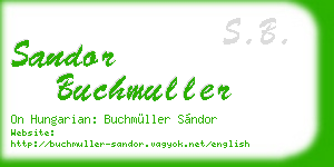 sandor buchmuller business card