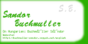 sandor buchmuller business card